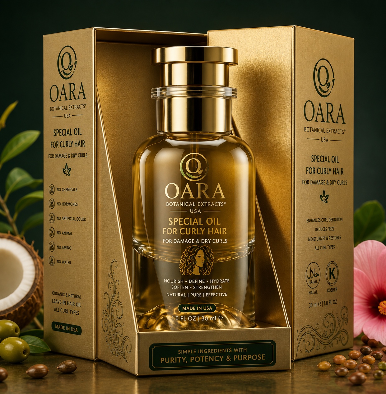 OARA Special Oil for curly, damaged, and dry hair