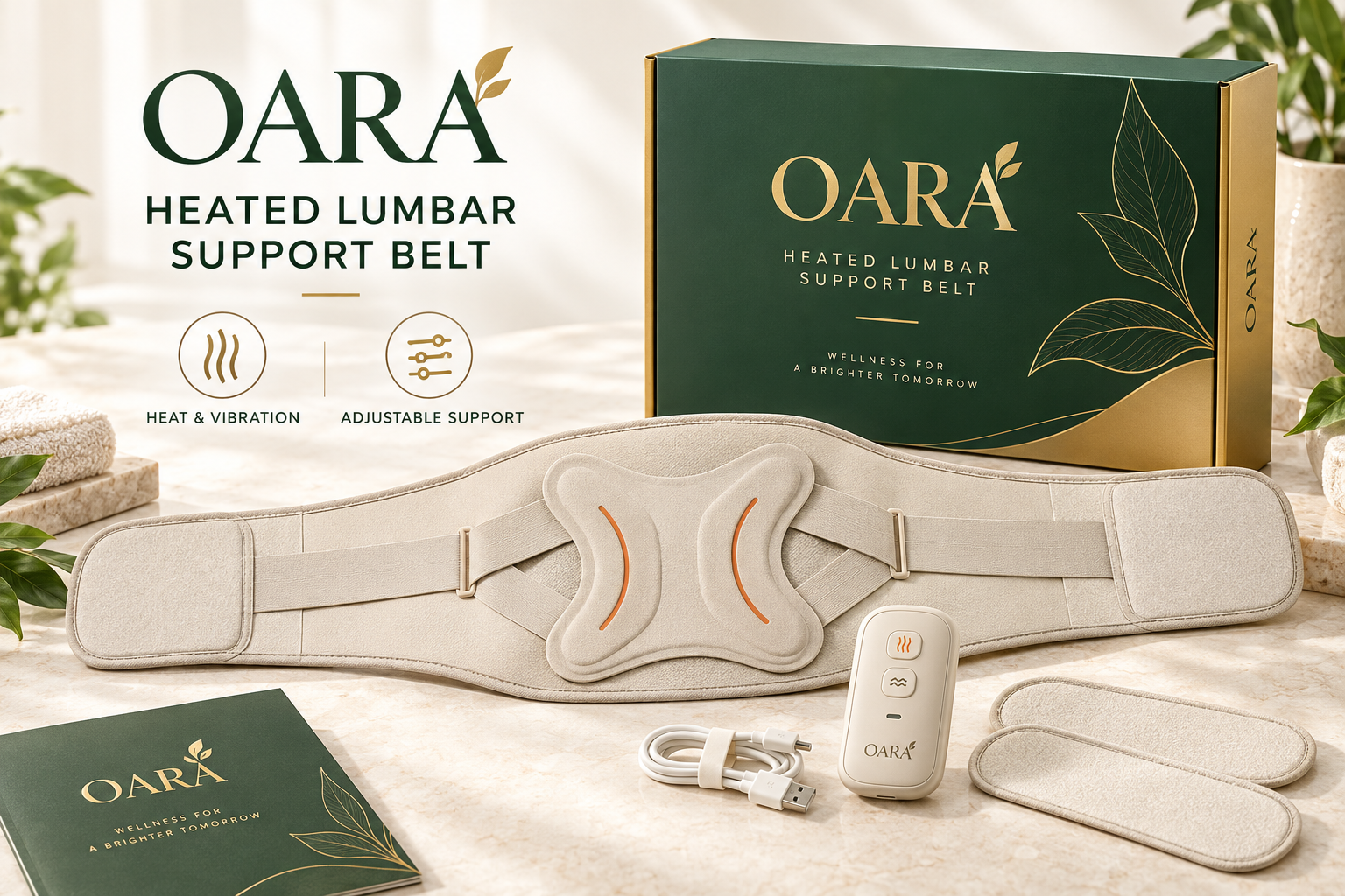 OARA heated lumbar support belt with controller