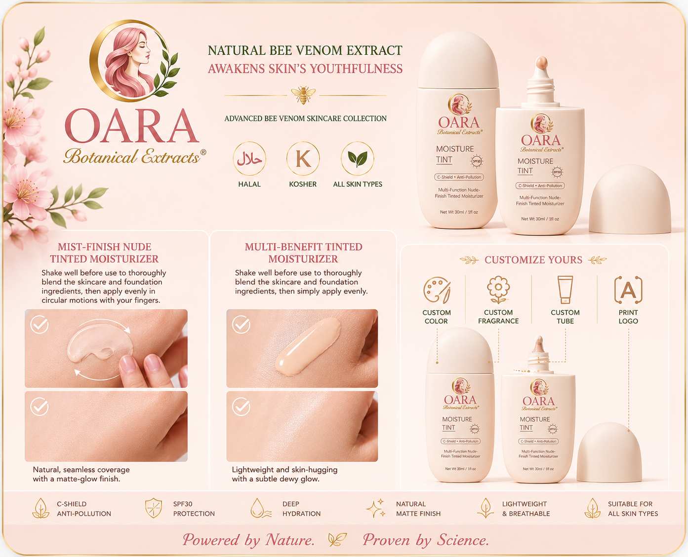 OARA moisture tint product and application guide