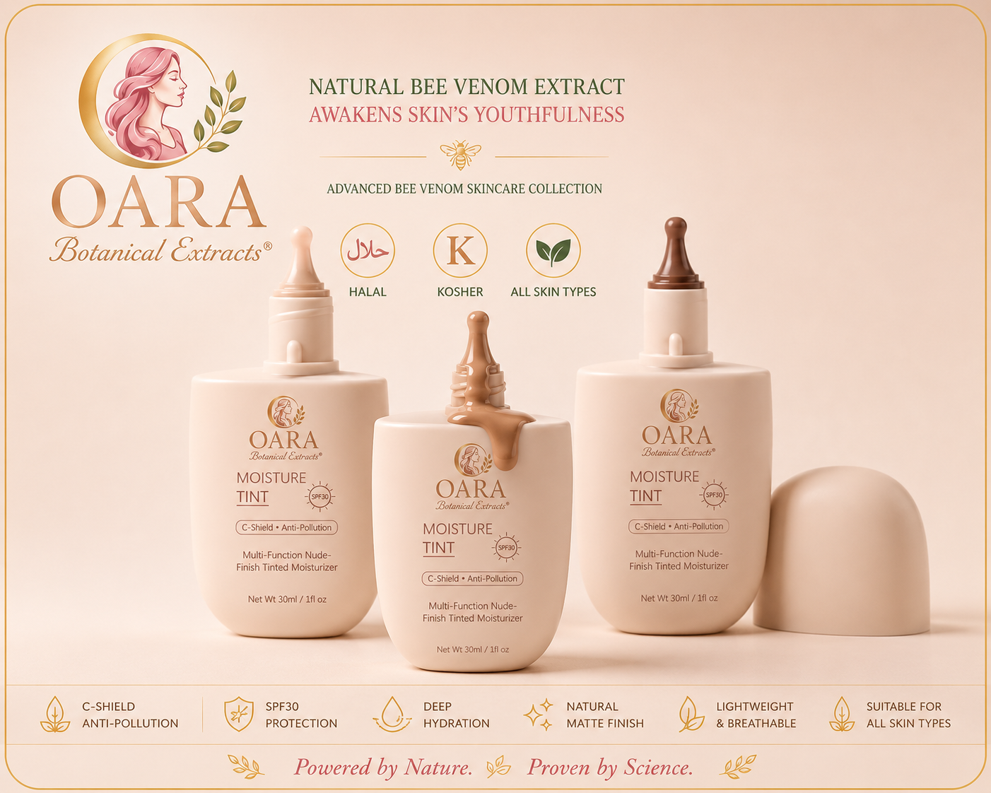 OARA moisture tint shade presentation
