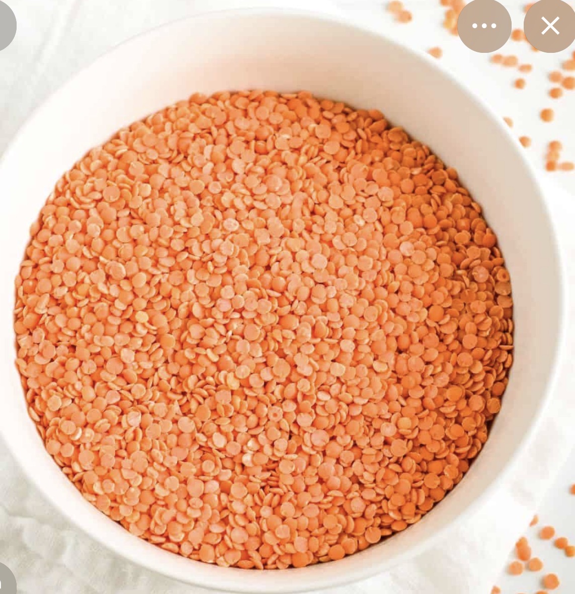 Bowl of split red lentils