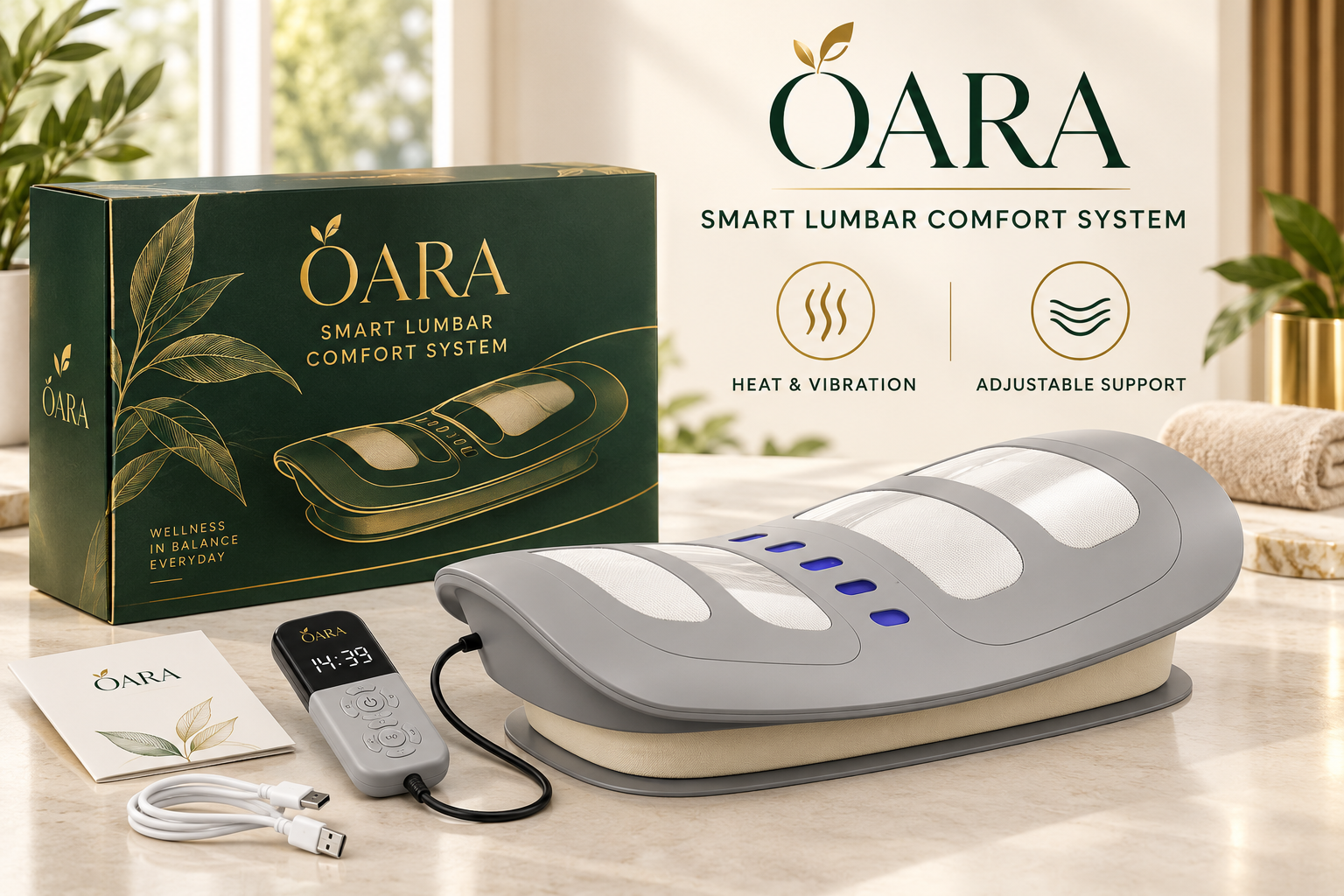 OARA smart lumbar comfort platform with handheld controller