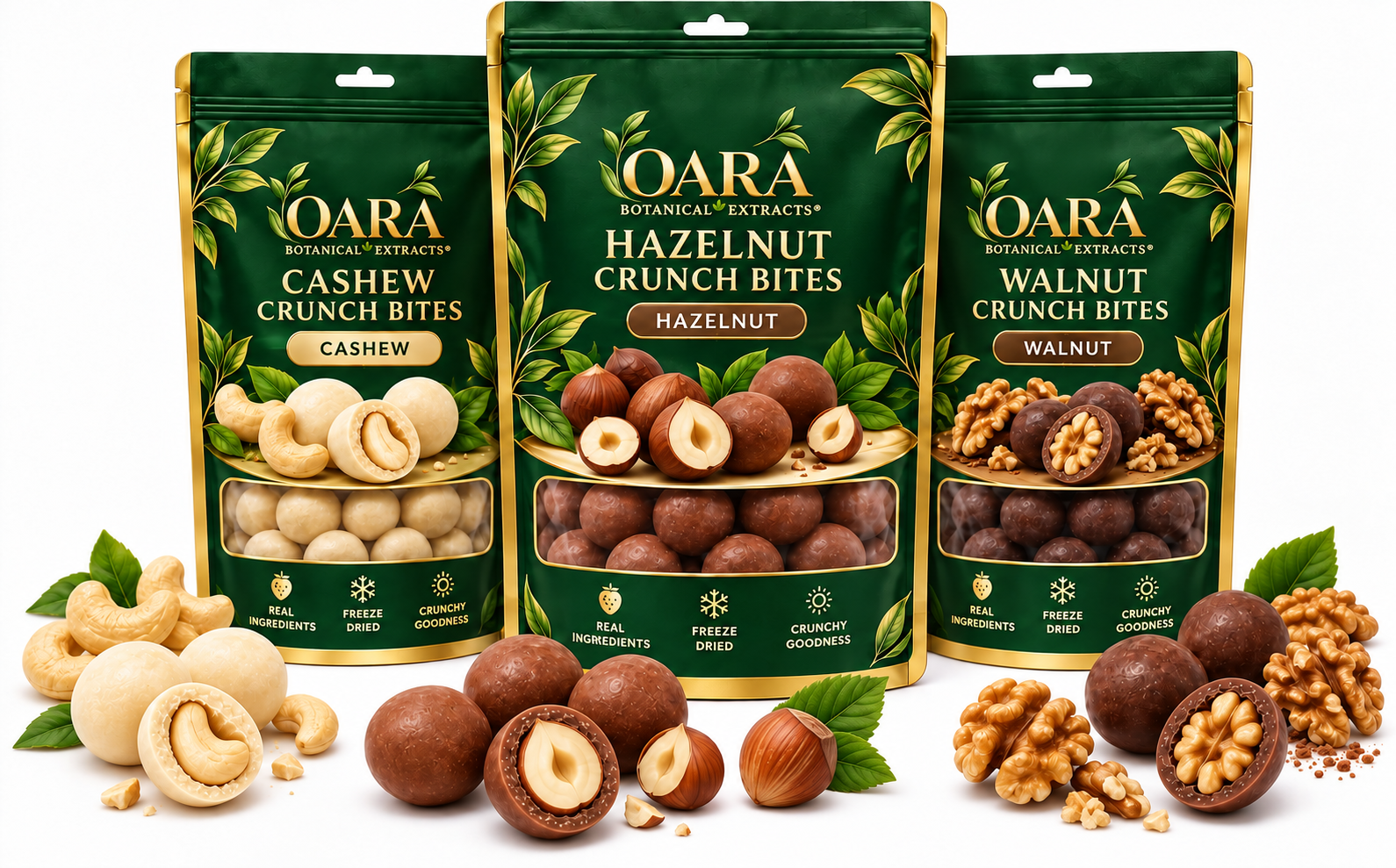 OARA Cashew, Hazelnut, and Walnut Crunch Bites